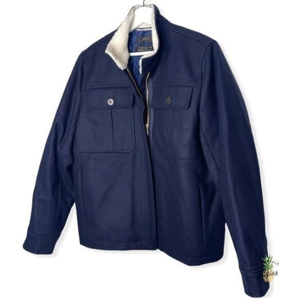 J. CREW Melton Wool Blue Jacket - Picture 3 of 11